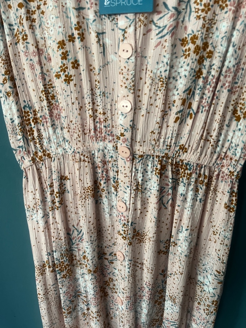 Market & Spruce Blush Pink Floral Button-Front Maxi Dress - Picture 4 of 9
